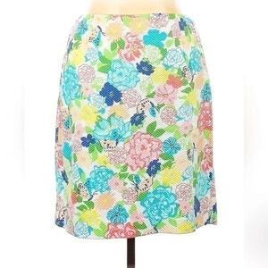 Talbots | Floral Bright Pastel Textured Pencil Skirt Career Office Plus Size 16W